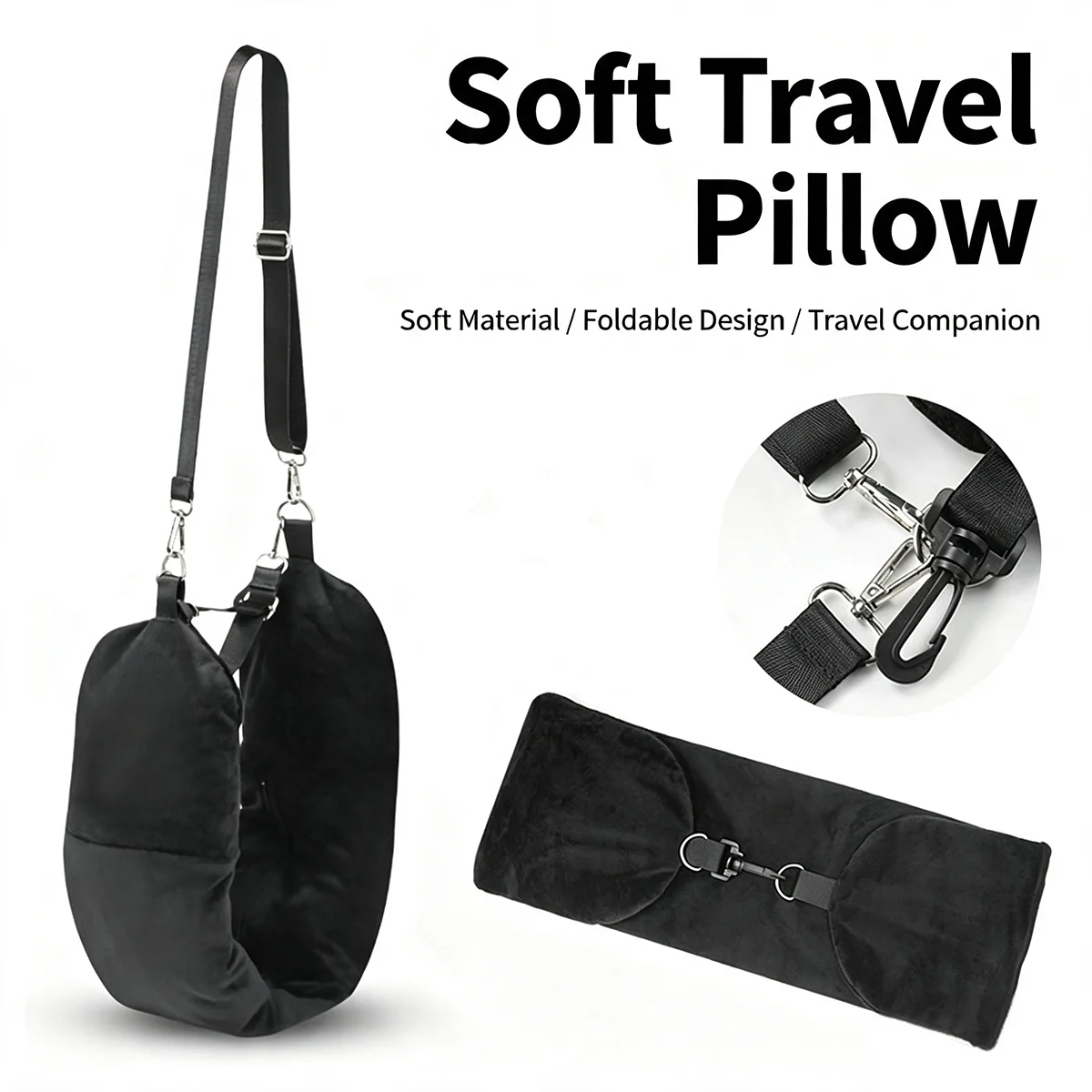 Travel Accessories Pillow - Crystal Fleece U-Shaped Travel Neck Pillow