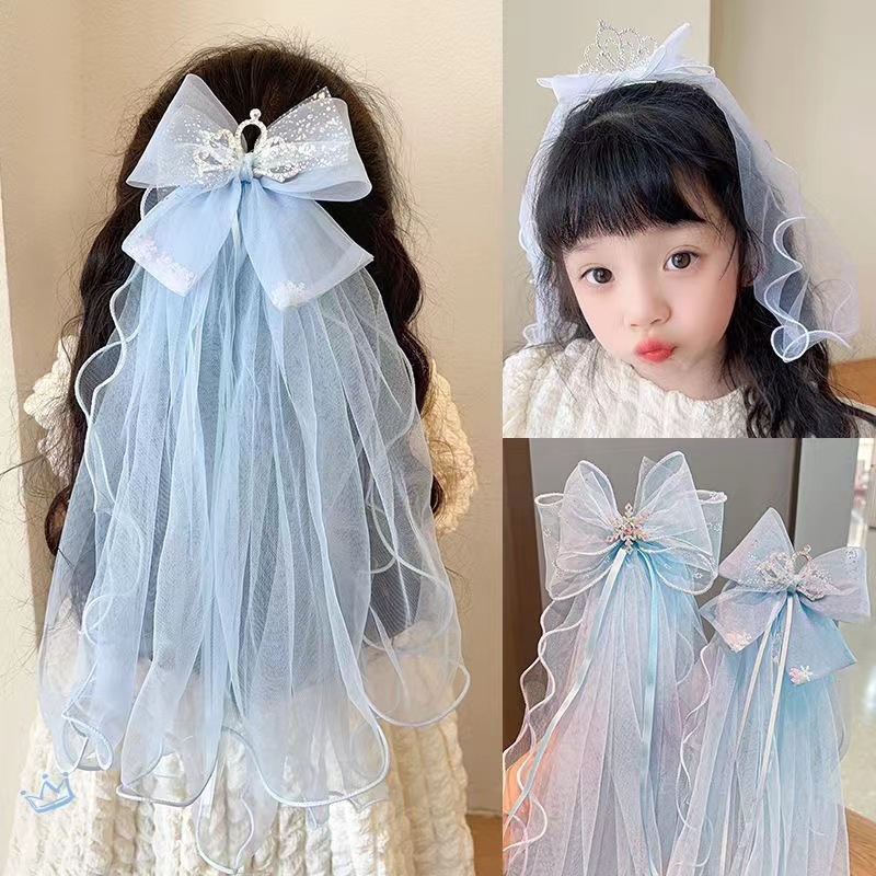 Travel Accessories For 10 Year Old Girl - Travel with Crown Head Children's Veil