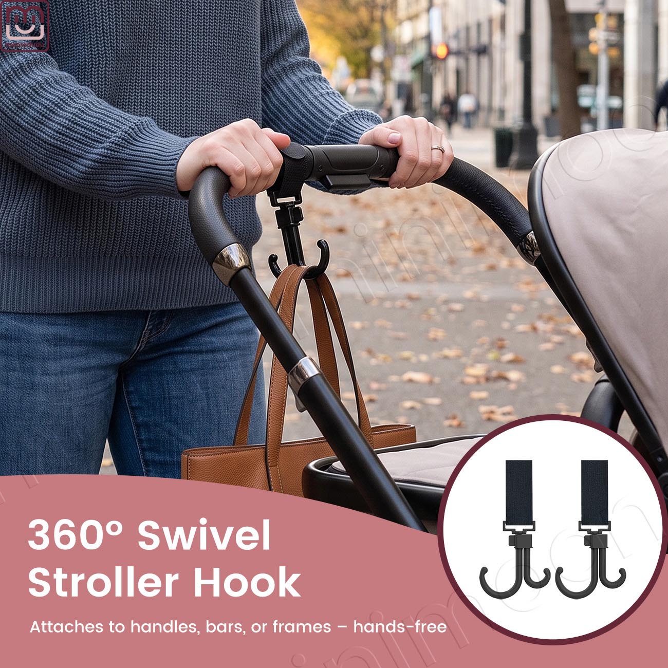 Travel Accessories Baby - 360° Rotatable Baby Stroller Hook, Double