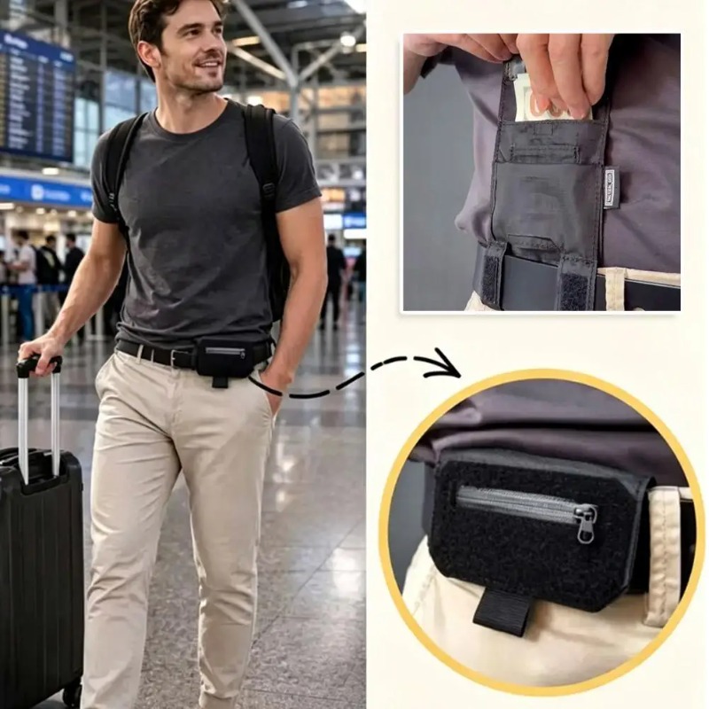 Travel Accessories Passport Holder - Portable Waist Belt Wallet,Men Gift,Slim Hidden