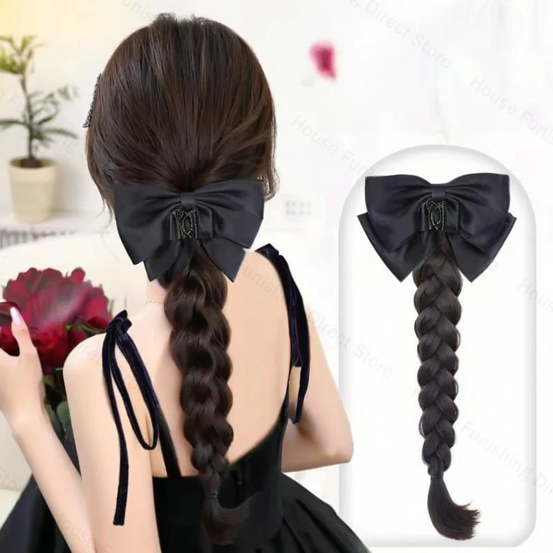 NEW Claw Clip Bow Wig Ponytail - Travel Accessories For Elderly ulasan dan harga