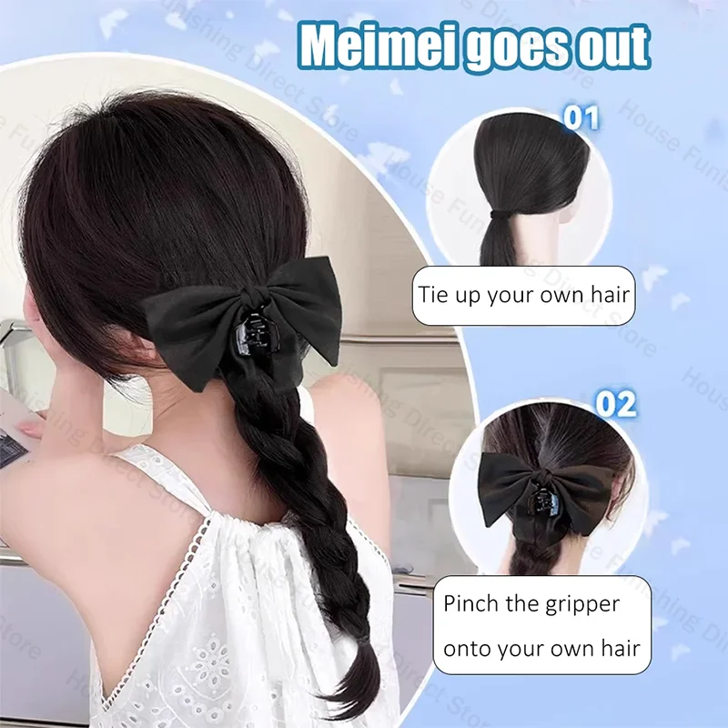 NEW Claw Clip Bow Wig Ponytail - Travel Accessories For Elderly ulasan dan harga