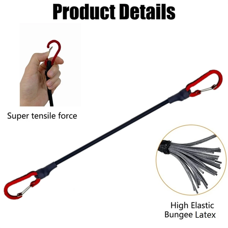 8mm Bungee Cords with Red Hook - Travel Accessories Bike ulasan dan harga