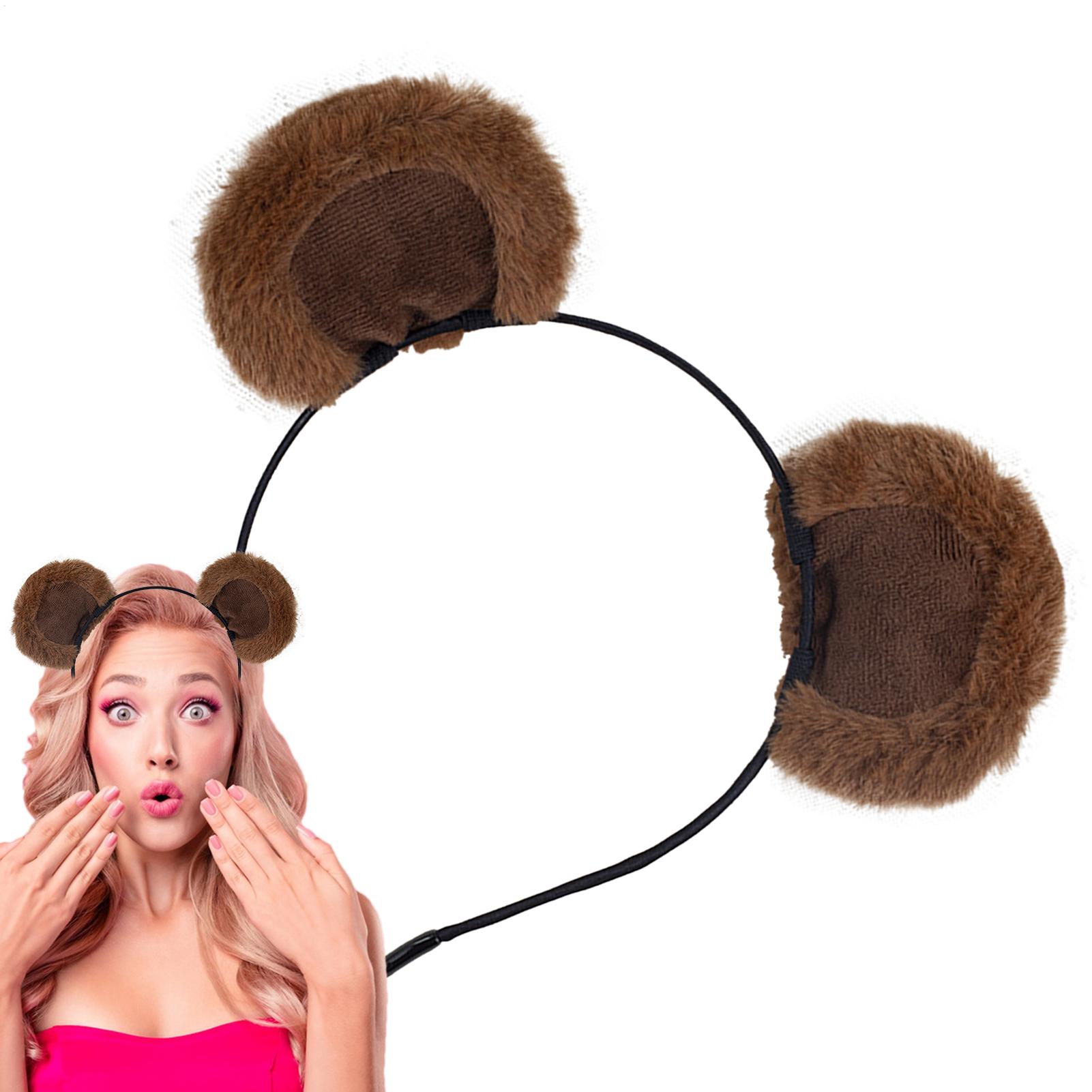 Plush Bear Ear Headbands Soft  - Travel Accessories For 10 Year Old Girl ulasan dan harga