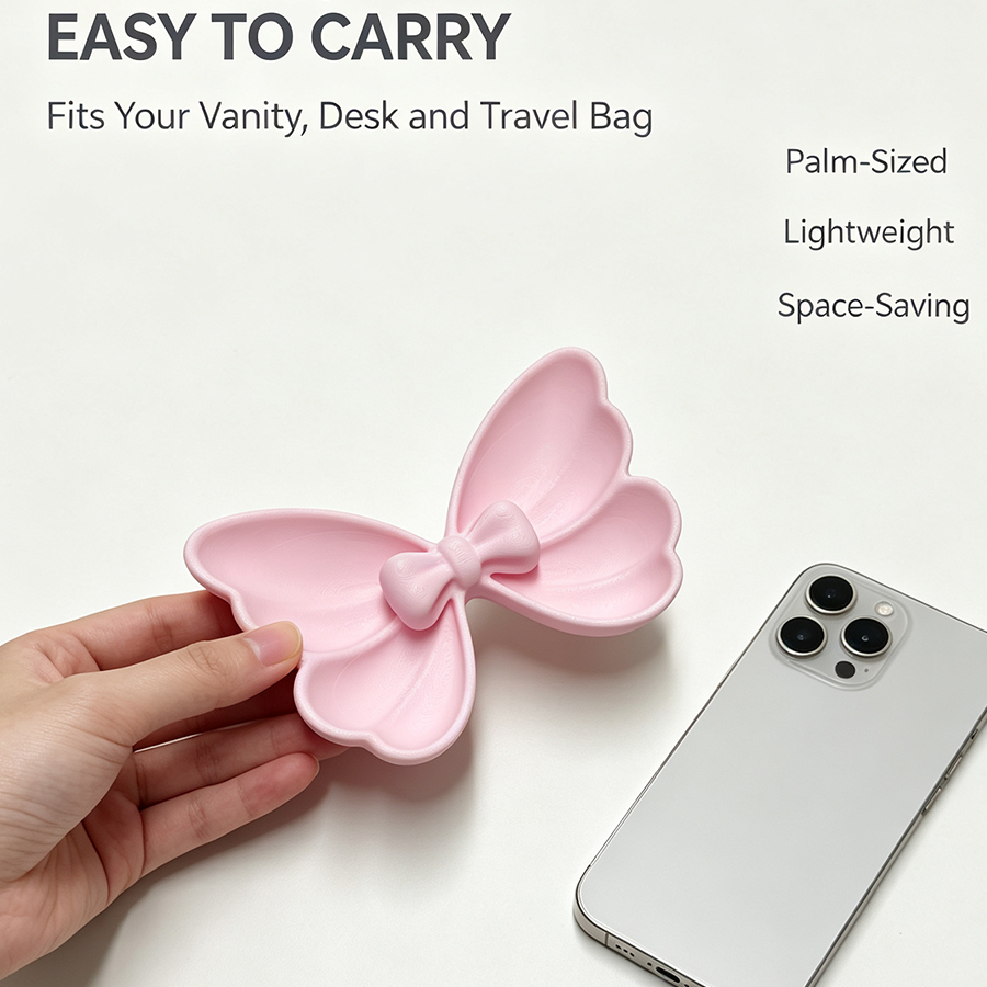 2Pcs Mini Bow-Shaped Jewelry S - Travel Accessories Pink ulasan dan harga