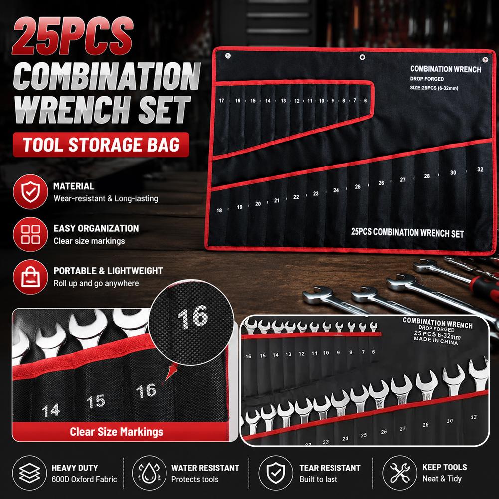 25 Slots Wrench Roll Up Tool S - Travel Router Accessories ulasan dan harga