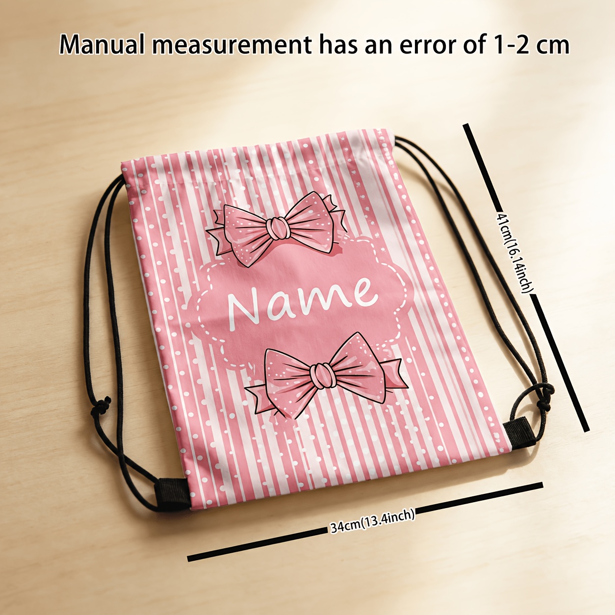 Personalized Pink Bow Striped  - Travel Accessories Pink ulasan dan harga