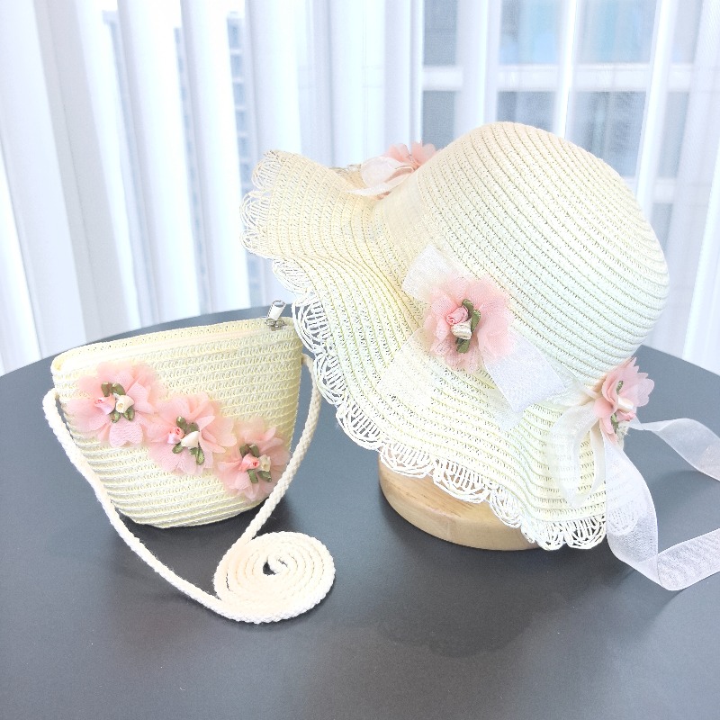 Girls 2pcs Straw Hat Solid Col - Travel Accessories For 10 Year Old Girl ulasan dan harga