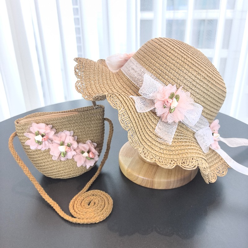 Girls 2pcs Straw Hat Solid Col - Travel Accessories For 10 Year Old Girl ulasan dan harga